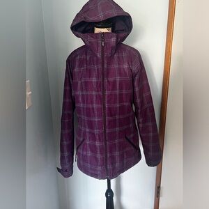 Burton Snowboard Ski Jacket Womens Medium Cool Flavors Dry Ride Waterproof Check
